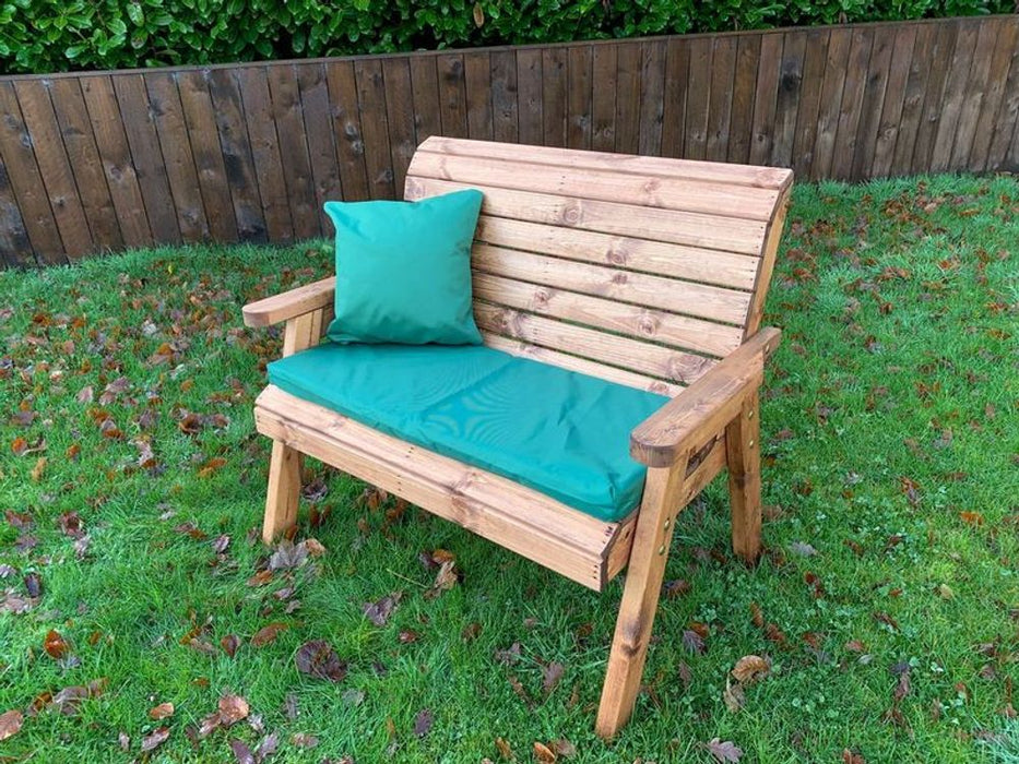 Traditional Two Seater Bench - Charles Taylor Solid Wood: Comfortable, Classic, British Made, Hand Finished, Sustainable Wood. 800.