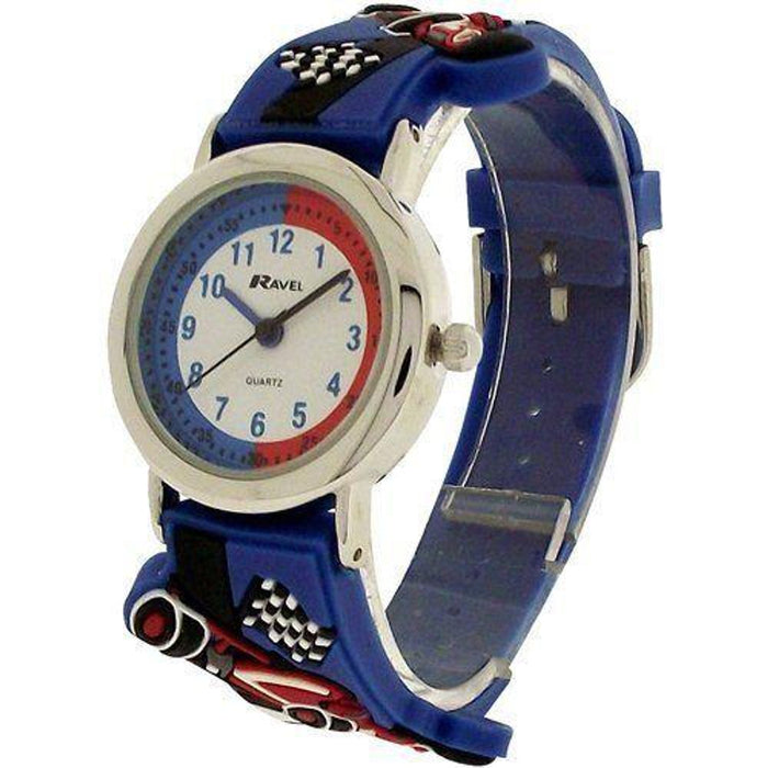 Ravel Children Boys 3D Cartoon Time Teacher Watch Racing Car R1513.31B