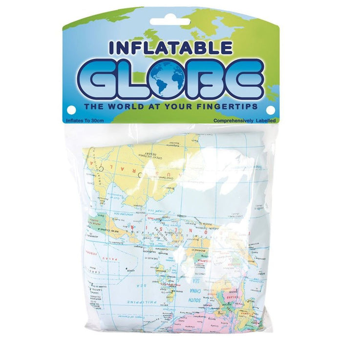 Tobar Inflatable Globe 07734 - Pocket-sized, detailed, and easy to inflate. Perfect for learning and play!