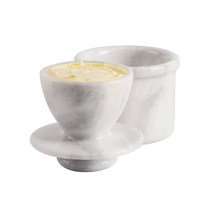 Natural Marble Butter Keeper - White