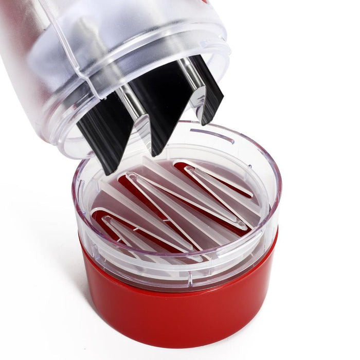 VINSANI Red/White Onion Chopper 7356 - Quick, Easy, Mess-Free - High-Quality Stainless Steel Blades