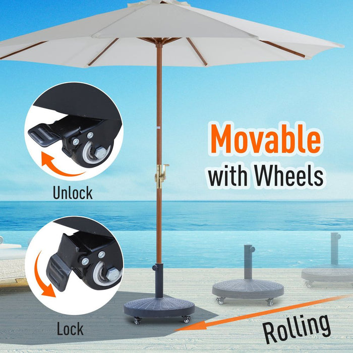 Durable Resin Patio Umbrella Base with Wheels - Outdoor Stand Holder for Parasol – Best Quality