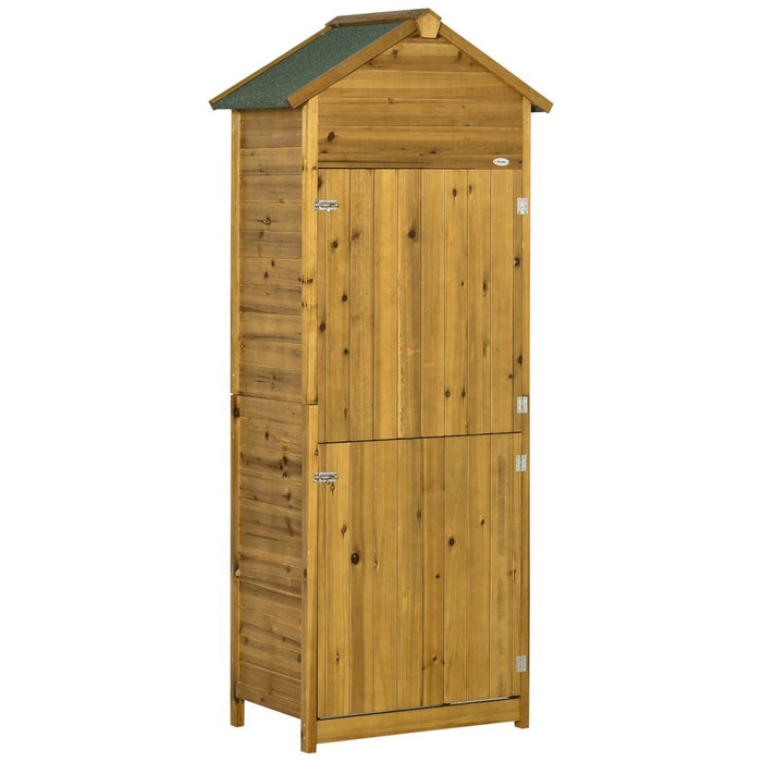 Premium Wooden Garden Storage Shed Tool Cabinet - Lockable Doors, Weather-Resistant, High-Quality - 191.5x79x49cm