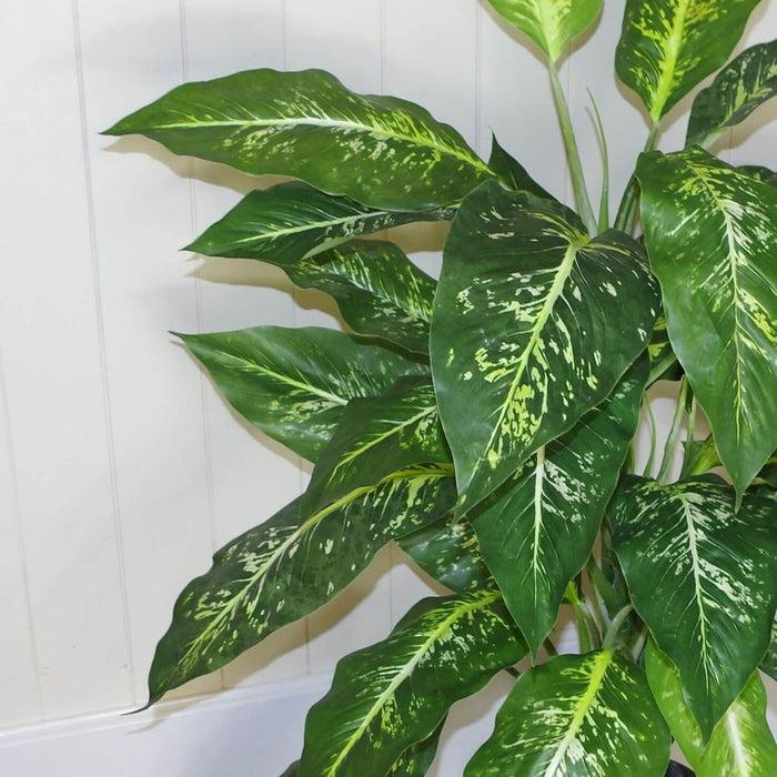 Lifelike 100cm Large Fox's Aglaonema Tree with Metal Planter - High Quality Artificial Plant