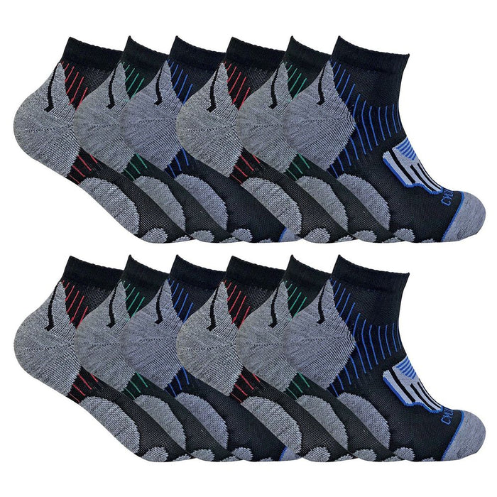 12 Pack Men’s High Performance Ankle Cycling Socks