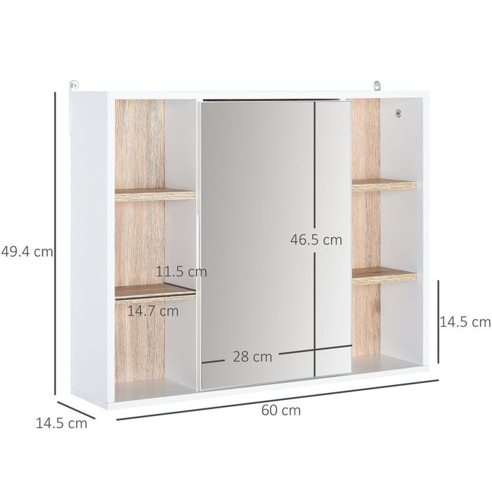 Bathroom Storage Cabinet: Wall Mount, Mirror Door, Adjustable Shelf