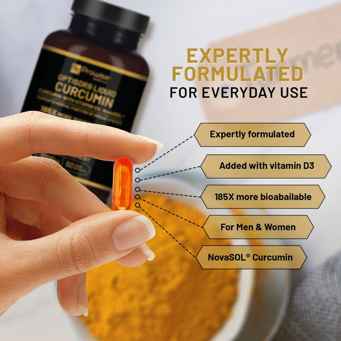 Optisorb Liquid Curcumin + Vitamin D - 60 Liqcaps