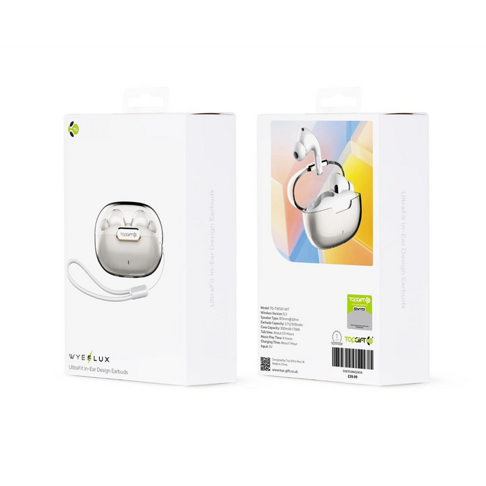 Wireless Earbuds - WYEWAVE White, UltraFit In-Ear Design, TG-TWS10 RRP £39.99