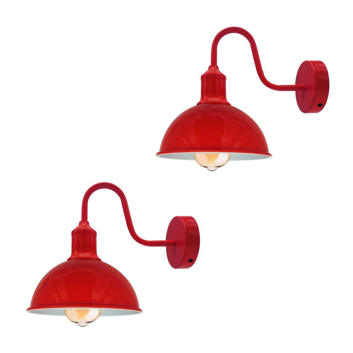 Modern Industrial Swan Neck Metal Arm E27 Sconce Wall Light Set Fixture for Living Room Dining Room Kitchen.