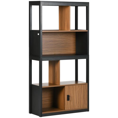 4-Tier Bookshelf Freestanding Bookcase  Storage for Study Walnut Brown