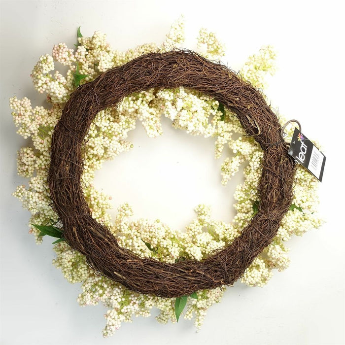 Premium Quality 55cm Artificial White Berries Wreath