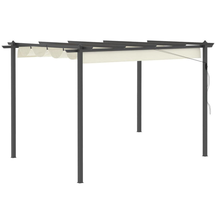 Premium Aluminum Pergola Gazebo - Retractable Roof Canopy, Cream White - Strong, Adjustable & Stylish