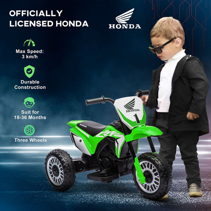 HOMCOM Honda CRF450RL Licensed 6V Kids Electric Motorbike with Horn - Green