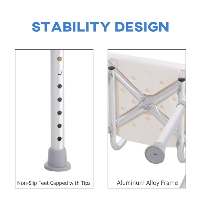 Premium Bath Chair: Safety Seat for Elderly, Adjustable Height, Durable - HOMCOM