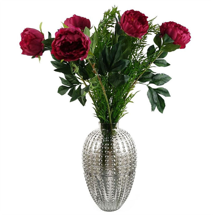 35cm Smoke Grey Bubble Vase - High Quality Glass - Suitable for Real & Artificial Flowers - Hand Finished