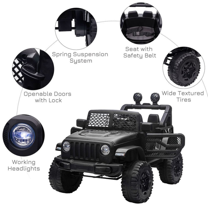 Ultimate Off-Road Kids Ride On Car: Remote Control, 12V, Black, HOMCOM