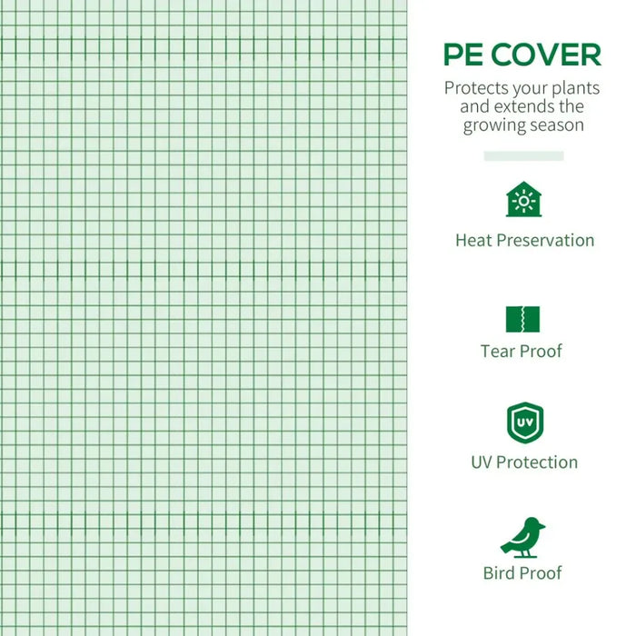 Year-Round Polytunnel Greenhouse | Extend Growing Season | Steel Frame | Roll-Up Doors & Window | UV Protection | 1.8x1.8x2m