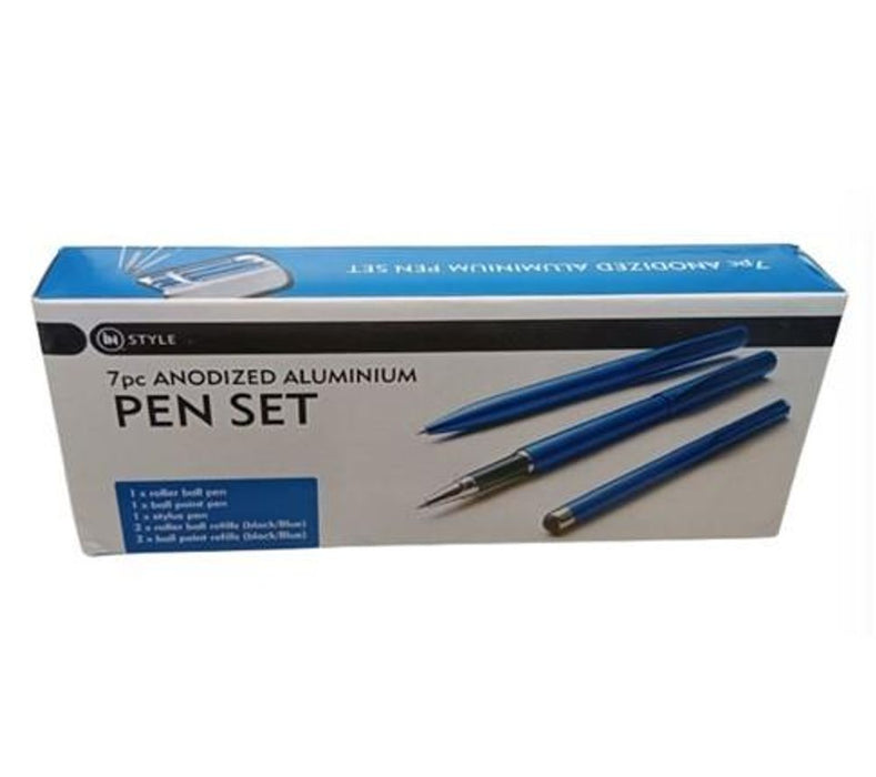 Premium 7pc Pen Set: DSL Instyle, Anodized Aluminium, Refills, Boxed