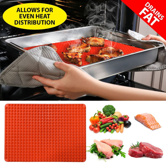 Pyramid Pan Silicone Baking Mat | Non-Stick, Dishwasher Safe, Oven-Ready | AS-06592 Pyra-48 5060138816572