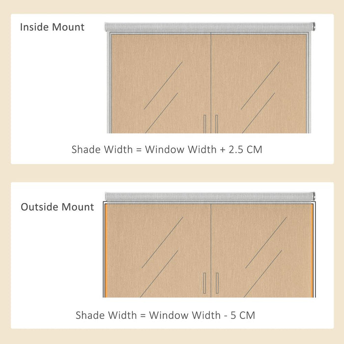 HOMCOM WiFi Smart Roller Blinds Work with TUYA App, Window Shade with Rechargeable Battery, Polyester Electric Shades Blind Easy Fit Home Office Living Room Bathroom Kitchen, Brown, 80cm x 180cm