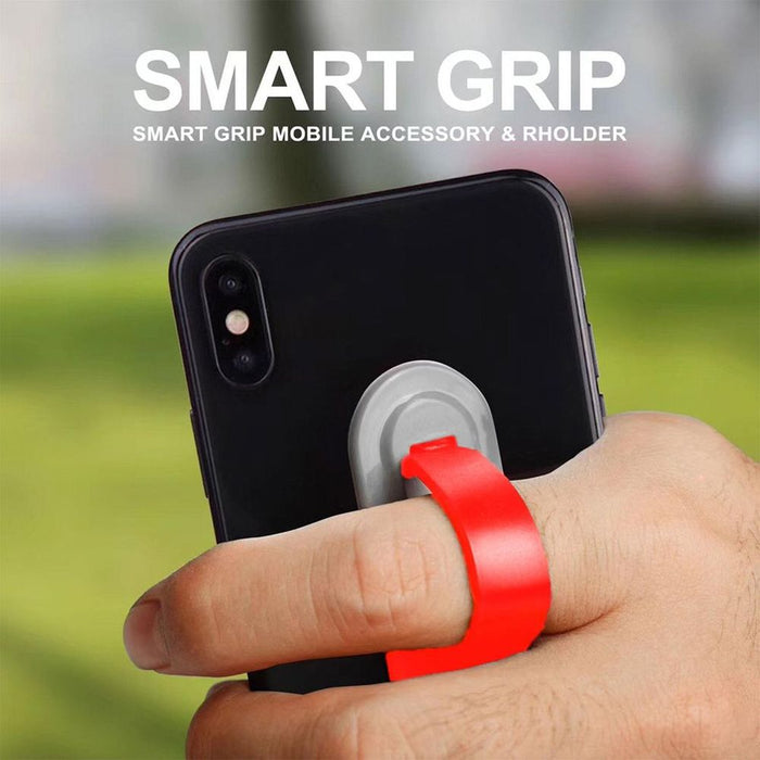 Aquarius Universal Finger Grip Ring - Red: Securely Hold and Operate Your Phone with Ease!