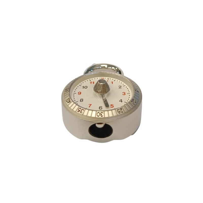 Miniature Clock Silvertone Plated Padlock Solid Brass IMP1021S - CLEARANCE NEEDS RE-BATTERY