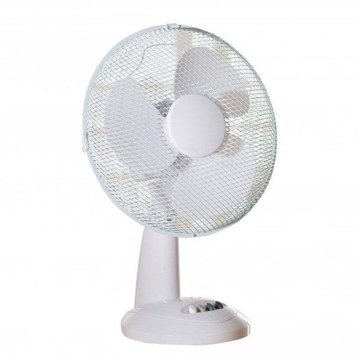 Daewoo 12" White Desk Fan - Stay Cool with Powerful Airflow - 3 Speed Settings - Ideal for Home or Office