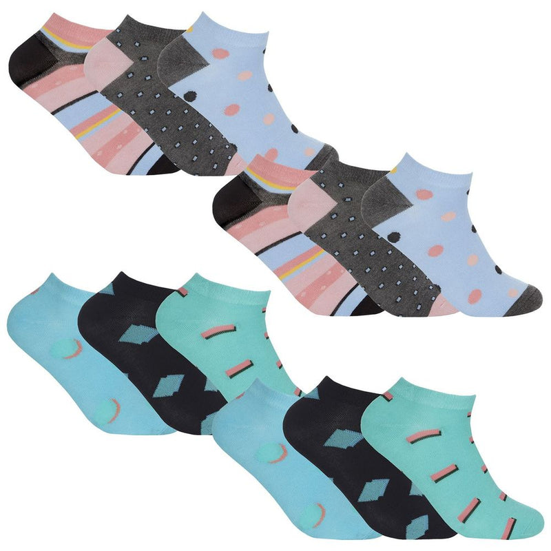 Ultra-Soft Bamboo Trainer Socks - 12 Pairs - Girls 7-14 Years - Breathable & Antibacterial