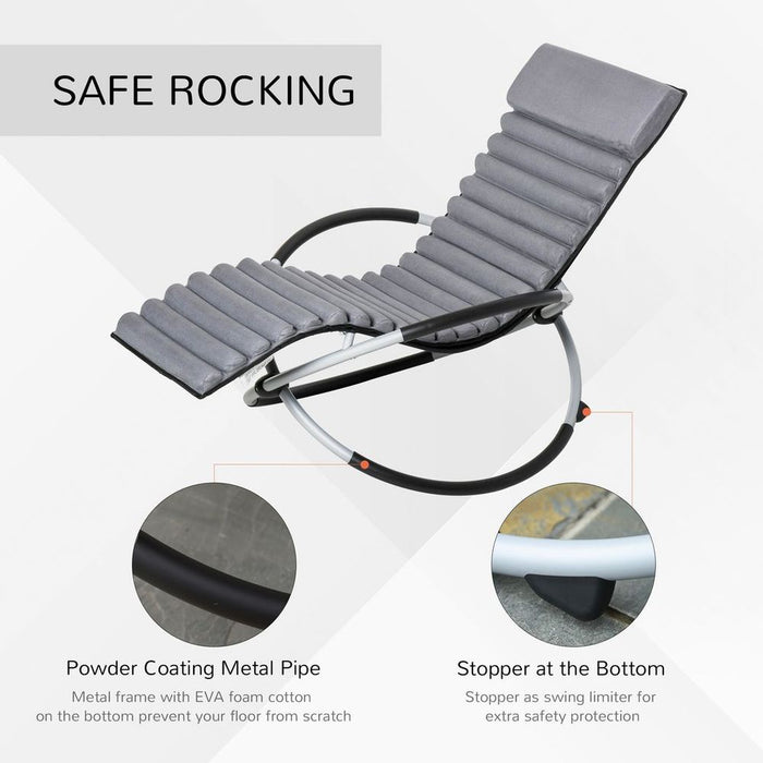 Breathable Mesh Rocking Chair Design Orbital Mat Removable Black Grey