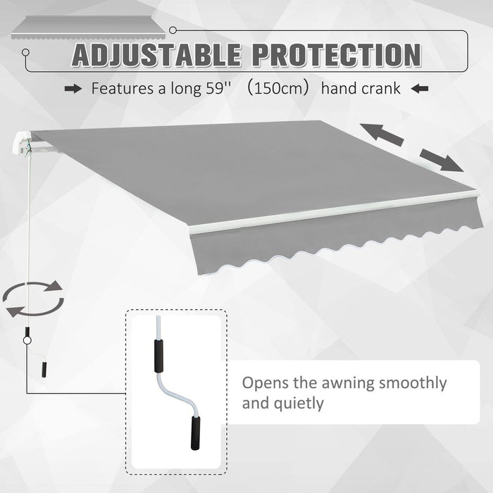 Premium UV-Block Awning Canopy: 3x2m Outdoor Shelter, Crank Handle, Aluminium Frame