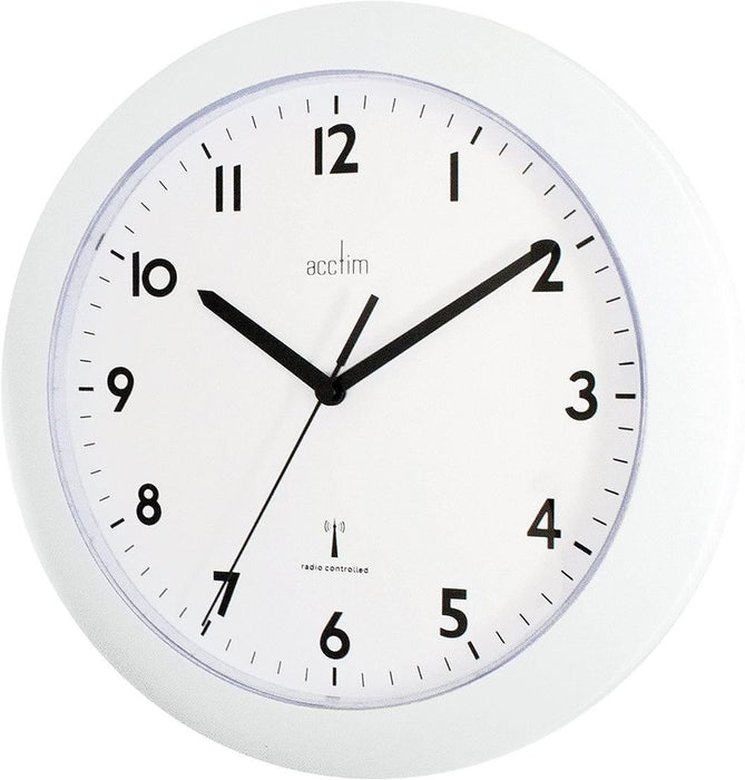 Acctim Cadiz RC Wall Clock 25.5cm White - Accurate, Energy Efficient, Clear Dial