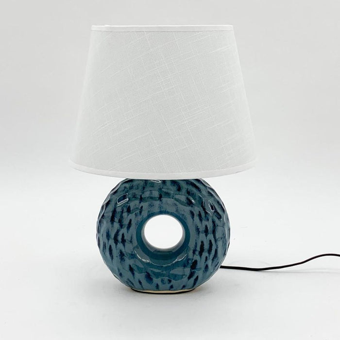 Premium 40CM Blue Ceramic Lamp & Shade - Stunning Design, Superior Quality