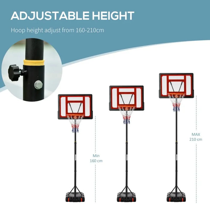 Adjustable Portable Basketball Stand - Height, Sturdy Rim, Hoop Base, Net