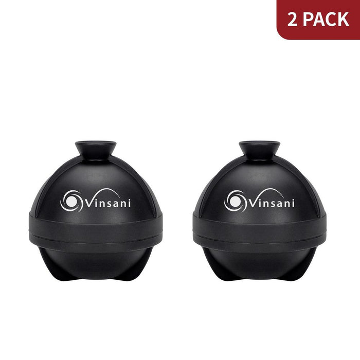 VINSANI 2 PACK ICE BALL MOULD - Perfect Spheres, Leakproof Lids, Food-Grade Silicone, Non-Stick, Slower Melting