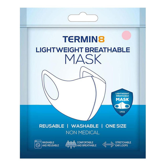 Termin8 Lightweight Breathable Face Mask - Pink