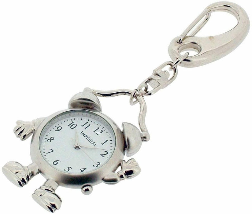 Silver Key Chain Clock  Alarm Man IMP740 - CLEARANCE NEEDS RE-BATTERY - Quality Gift Time Products