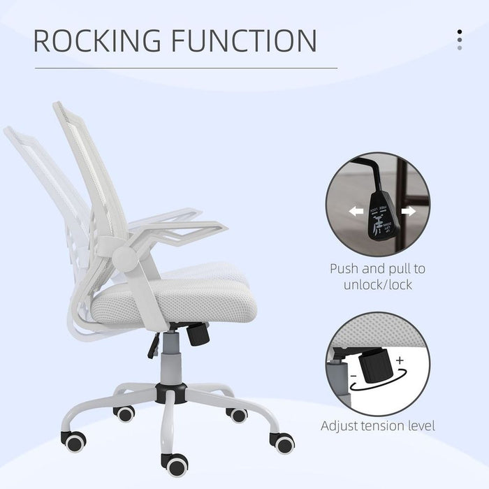 Vinsetto Mesh Swivel Office Chair Task Computer Chair w/ Lumbar Support, White