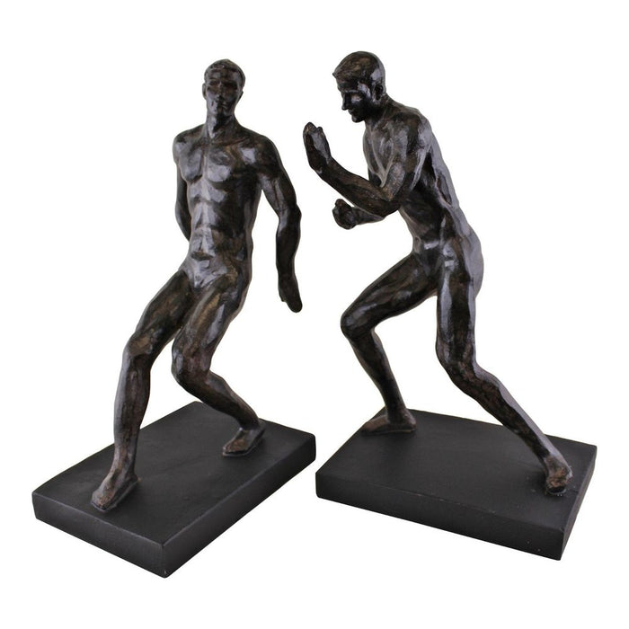 Bronzed Male Statue Bookends" - Detailed | High Quality | Perfect for Bookcase or Mantelpiece | SKU: OR0608