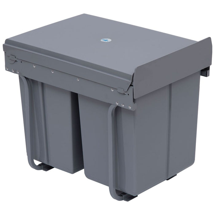 Recycle Waste Bin Pull Out Dustbin Recycling Cabinet  40L-Grey