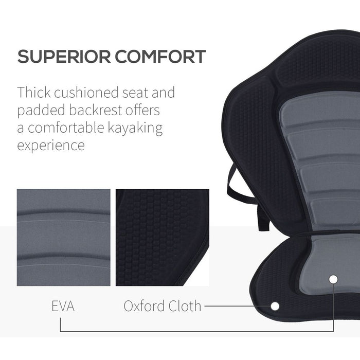 Premium Padded Kayak Seat - Ultimate Back Support & Comfort - Universal Fit for Canoes, Fishing Boats - HOMCOM