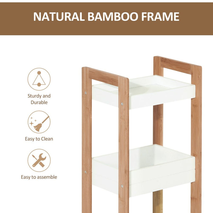 Bamboo Bathroom Shelves - 3-Tier Storage - Durable & Stylish