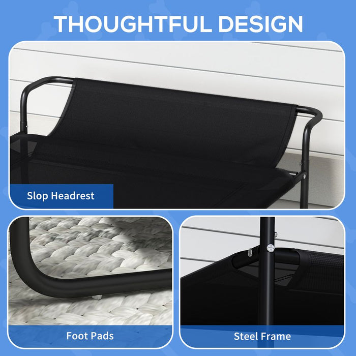 Premium Elevated Dog Bed with Breathable Mesh & Adjustable Headrest, Suitable for Outdoor Use - Medium Dogs