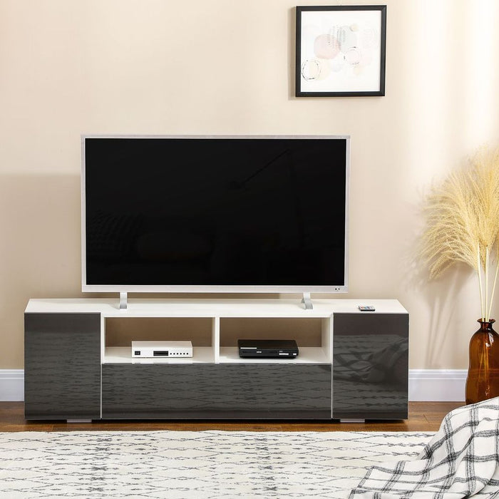 Premium High Gloss TV Stand Cabinet | LED Light & Storage | Fits up to 60" TVs | Sleek & Stylish Design