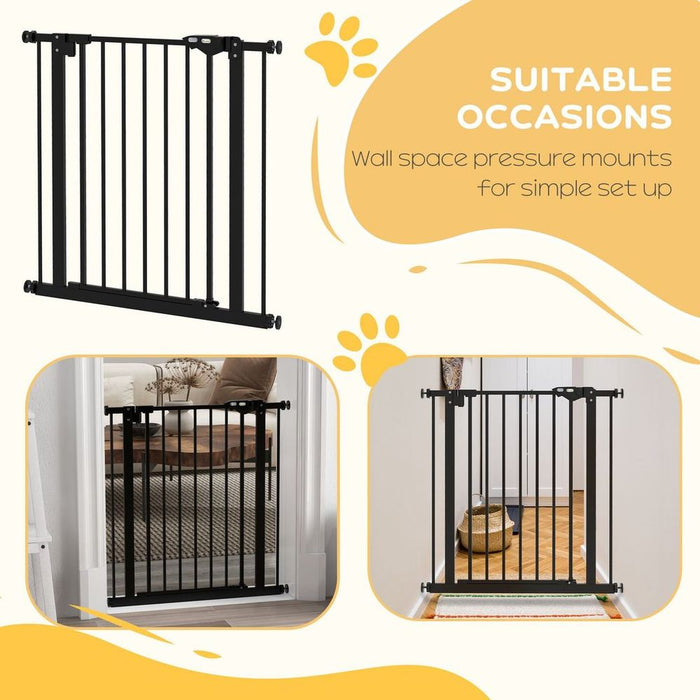 PawHut Adjustable Safety Gate - Keep Pets Safe, Easy Assembly, Black