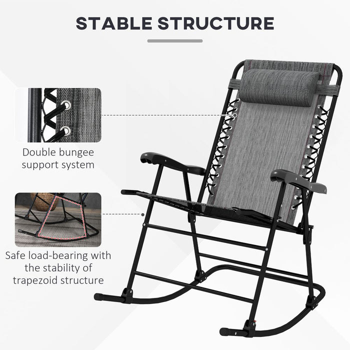 Premium Quality Outsunny Zero Gravity Rocking Chair - Foldable & Portable - Ideal for Outdoors - Grey