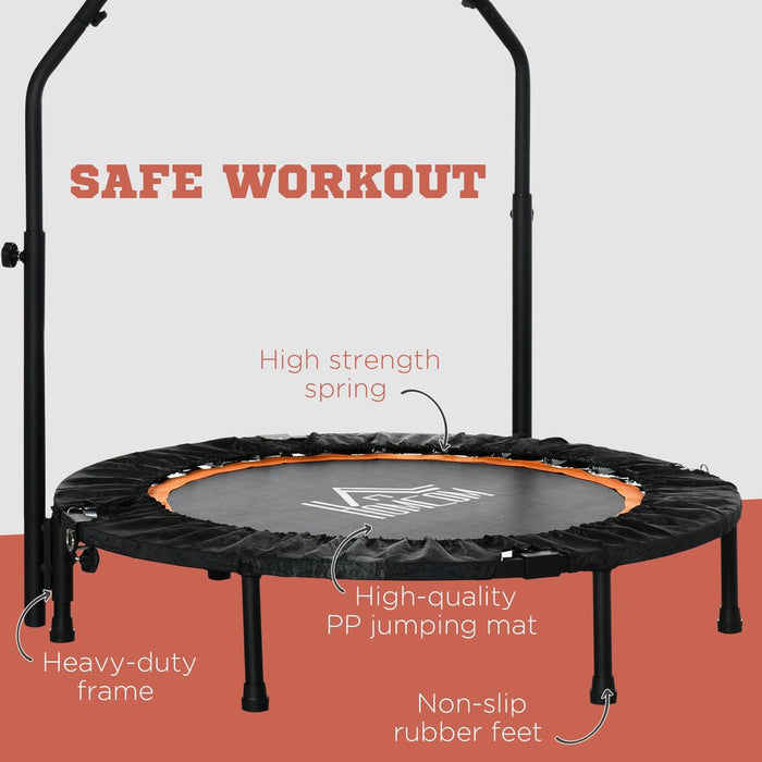 Premium Steel Frame Foldable Trampoline w/ Adjustable Handle - 40" Mini Rebounder - HOMCOM