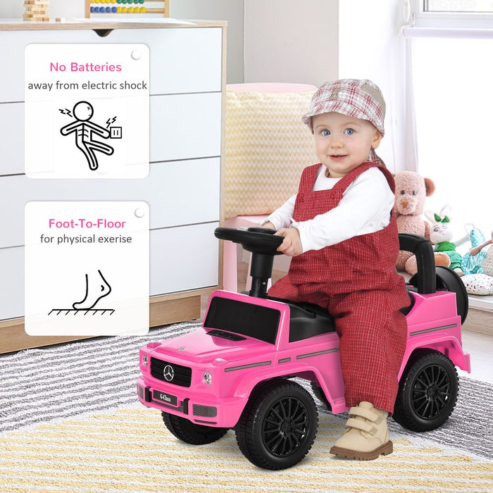 Benz G350 Kids Ride on Sliding Car w/ Under Seat Storage No Power Pink HOMCOM