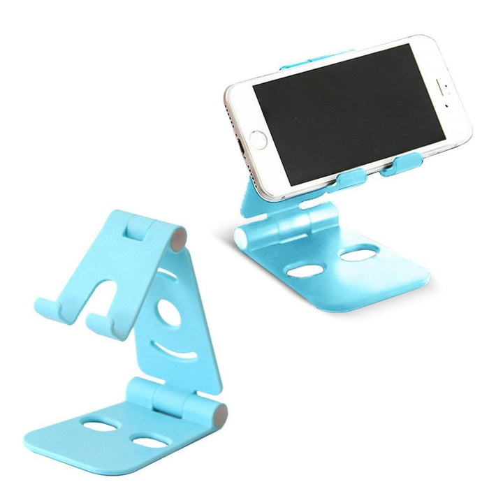 Aquarius Blue Folding Table Top Phone Holder - Non-Slip, Adjustable Stand for Smartphones and Tablets