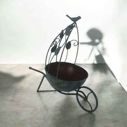 36CM GREEN METAL GARDEN PLANTER