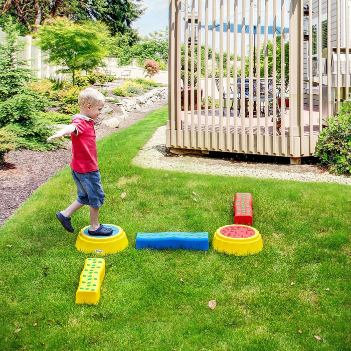 Premium Non-Slip Kids Stepping Stones - Set of 5 - Fun, Safe, and Durable - Perfect for Improving Balance and Coordination - Outsunny